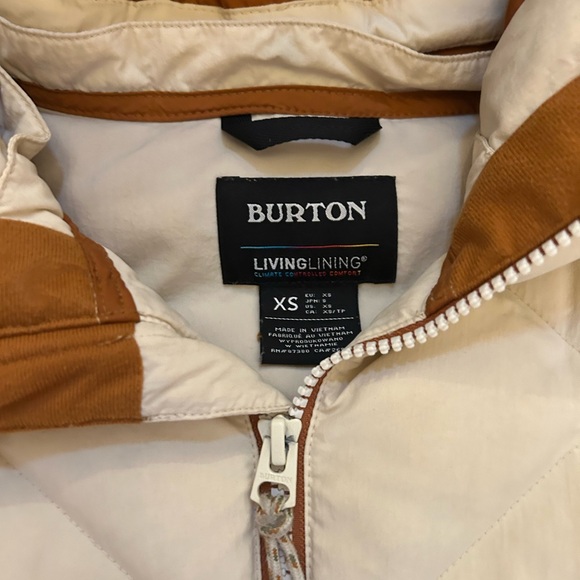BURTON (Brown & Cream Puffer Jacket Long) Women’s XS - Picture 3 of 5